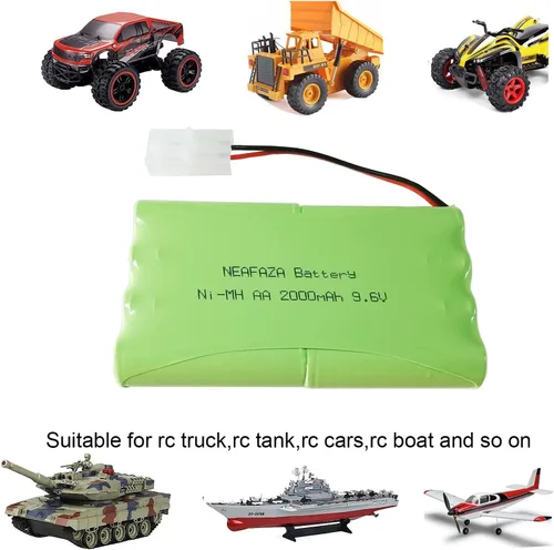 Vista 3 de 9.6V 2000mAH NiMH RC Car Flat 8-Cell AA Recargable Batería de repuesto Hobby y cable de carga USB con conector Tamiya estándar para camión monstruo