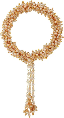 Vista 7 de Efulgenz Rakhi Gifts for Sister Indian Bollywood Faux Pearl Beads Bridal Choker Necklace Earrings Bracelet Bangles Ring Jewelry Set Raksha Bandhan