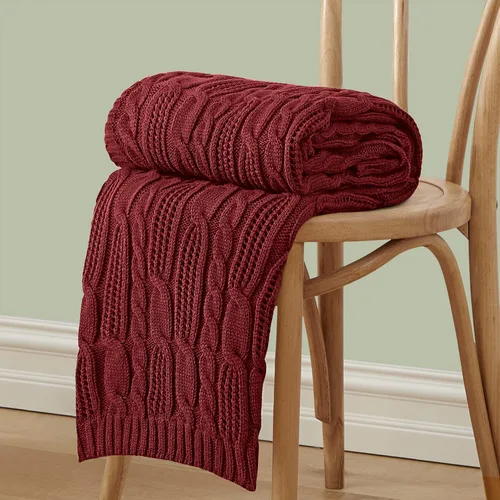 Vista 10 de Aormenzy - Mantas de punto trenzadas de 50 x 60 pulgadas, manta suave, acogedora y ligera, manta de acrílico lavable a máquina, manta decorativa