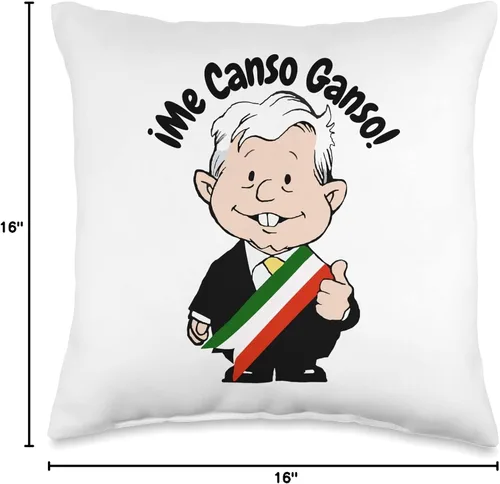 Vista 4 de AMLO Amlito Me Canso Ganso - Divertida almohada de dibujos animados mexicanos