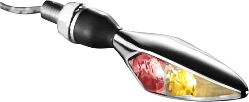 Vista 4 de Kuryakyn 2538 Motorcycle Lighting Accessory: Kellermann Micro Rhombus PL, LED Running/Turn Signal/Blinker Light, White/Amber, Front Left, Chrome