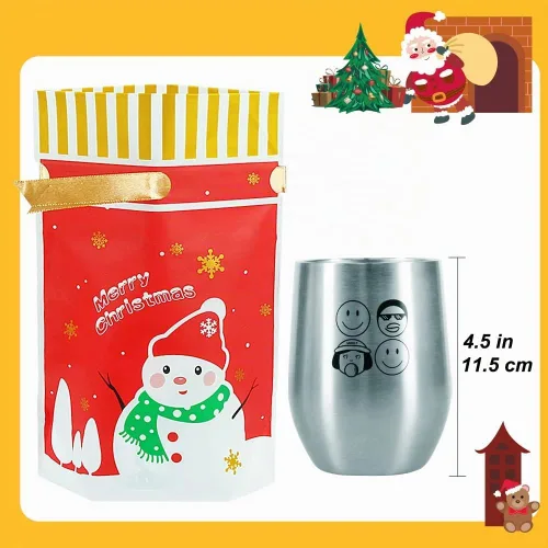 Vista 4 de HRX Package 50 bolsas de regalo de Navidad, 5.8x9x2.4 pulgadas, bolsas de golosinas con cordón de caramelos para regalos de comida, galletas de Rojo