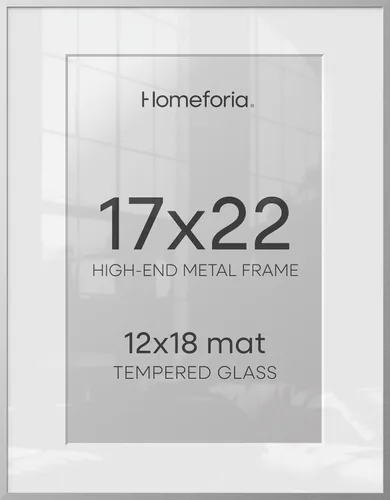 Vista 23 de Homeforia Marco de póster A0 plateado, de metal de gama alta A0, marco de fotos grande plateado con paspartú A1 para fotos, marcos de 33.1 x 46.8