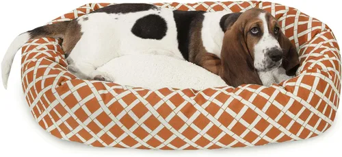 Vista 16 de Cama para perro de bagel Sherpa de bambú negro de 24 pulgadas