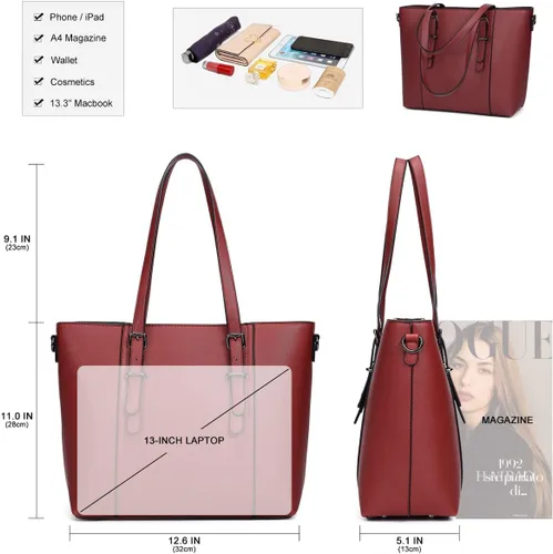 Vista 5 de Bolsas estilo cartera y bolsos estilo tote y de hombro para mujer con asa superior.