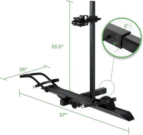 Vista 7 de Young 100 libras. Estante de aluminio para bicicletas y bicicletas eléctricas, se adapta a automóviles, SUV, furgonetas, caravanas y remolques