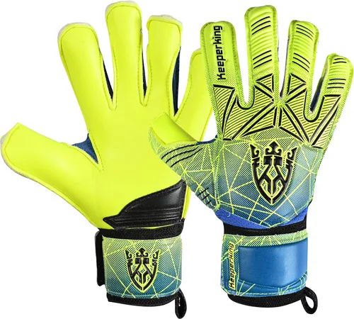 Vista 8 de Keeperking - Guantes de portero de fútbol para niños, jóvenes y adultos, palmas de agarre fuerte de látex con espinas removibles para la protección