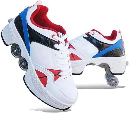 Vista 11 de Rueda de deformación de doble hilera Zapatos para caminar automáticos Deformación invisible Patín de ruedas 2 en 1 Patines de polea extraíble