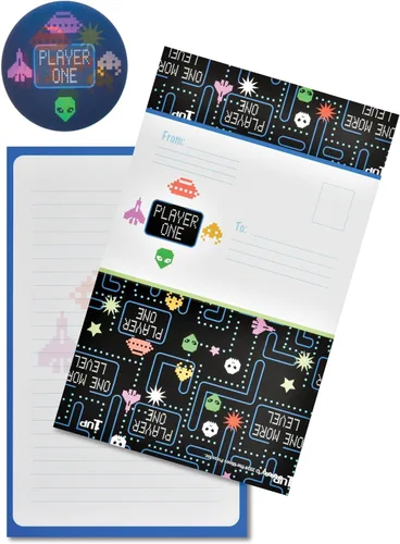 Vista 4 de iscream Paquete de 8 tarjetas de notas plegables listas para enviar - Hierro de rejilla 8 Pack, Fun Print, Large Format 8.7" x 5.4" Cards, Sturdy