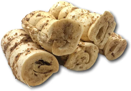 Vista 8 de Top Dog Chews Rollos de mejillas de ternera de búfalo de 6 pulgadas con chispas de polvo Bully, paquete de 5, huesos de perro de larga duración