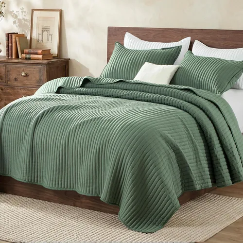 Vista 20 de Exclusivo Mezcla Juego de ropa de cama de edredón acolchado a rayas beige