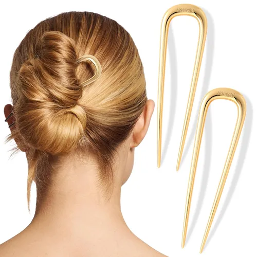 Vista 18 de Kitsch Horquilla francesa para mujer, accesorios para el cabello dorado con Concha de almeja