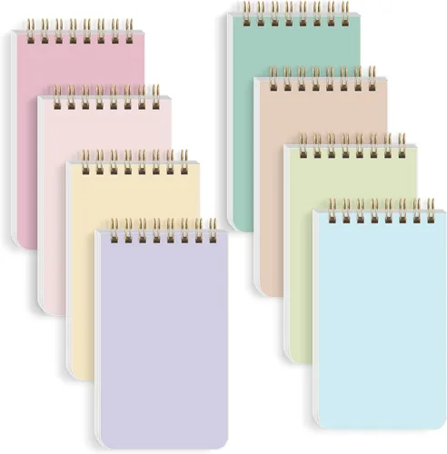 Vista 8 de SKYDUE Small Notebooks，Pocket Notepads with Aesthetic Covers, Mini Spiral Notebook with Lined Pages Nursing School Essentials, Set Of 8