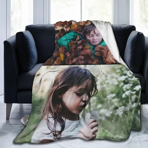 Vista 19 de Manta de cama personalizada con texto de fotos, mantas personalizadas con collage de fotos, mantas personalizadas para regalo de cumpleaños 1 Foto
