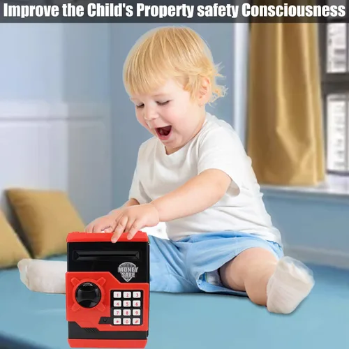 Vista 6 de Hucha para niños con contraseña electrónica, alcancía para niños de 3 a 14 años
