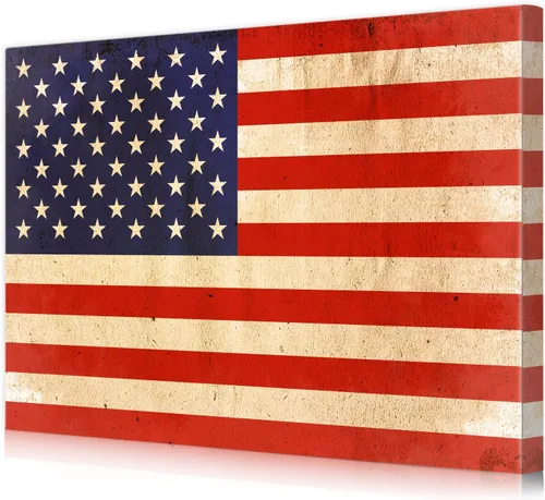 Vista 28 de DECORARTS - Arte de pared enmarcado con bandera de los Estados Unidos. Impresiones giclée en lienzo para decoración de pared. Total