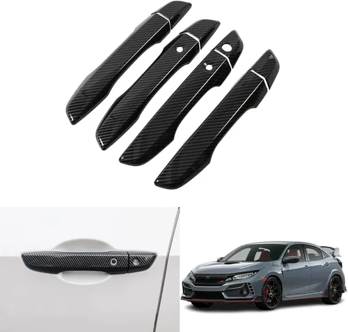 Vista 11 de Accesorios exteriores personalizados para Honda Civic Hatchback/Type R 2016 2017 2018 2019 2020 2021 ABS manija de puerta cubierta de tazón