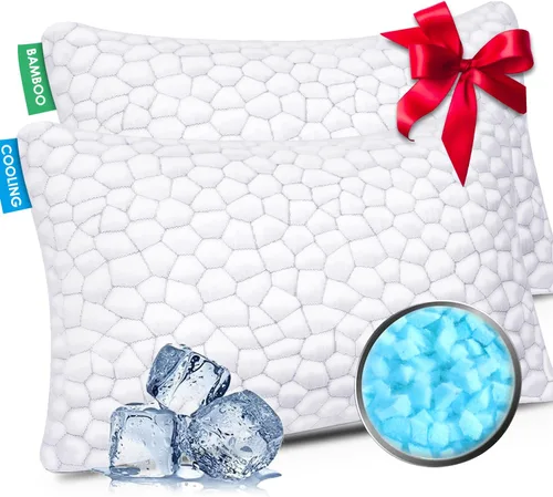 Vista 16 de SUPA MODERN Almohada refrescante de tamaño estándar, 1 paquete, almohadas de espuma viscoelástica trituradas CertiPUR-US, almohadas de cama frescas