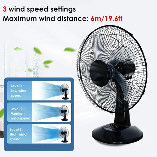 Vista 3 de Ventilador alimentado por energía solar, ventilador de mesa