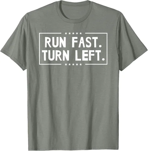 Vista 67 de Run Fast Turn Left - Camiseta para correr de pista y campo