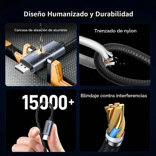 Vista 4 de Cable USB C a DisplayPort 2.1 bidireccional 16K @30Hz 8K a 120Hz - 3.3FT