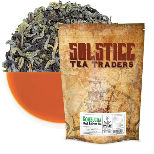 Vista 11 de Hojas sueltas té verde a granel Solstice Tea Traders, varios sabores en bolsa