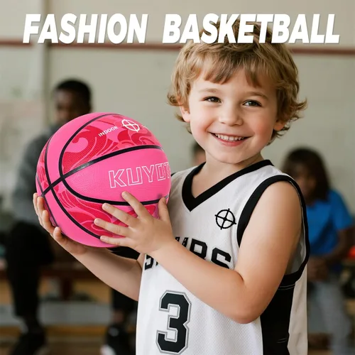Vista 3 de KUYOTQ Baloncesto para Niños Pequeños Jóvenes Adultos Talla (3~7) Baloncesto de Goma Engrosada o Cuero Pequeño Mini Baloncesto Tacto Suave