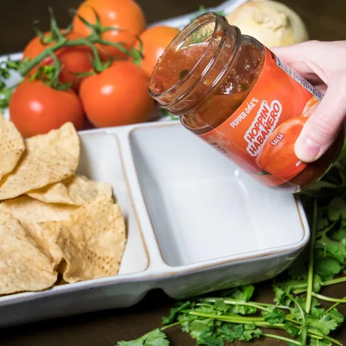 Vista 5 de Pepper Joe's Salsa Habanero Fiery - Salsa habanero asada picante gourmet con pimientos frescos - Tarro de 12 onzas de salsa picante