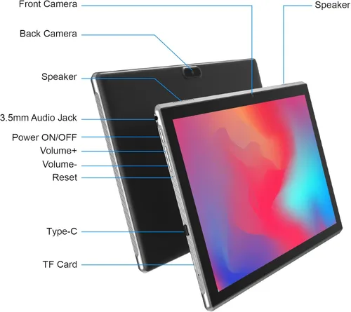 Vista 7 de Tablet de 10 Pulgadas Android Tablets 10" Tableta Computadora con 32GB ROM 2GB RAM Soporta Expansión de 1TB Cámara 2MP+8MP WiFi BT Pantalla HD