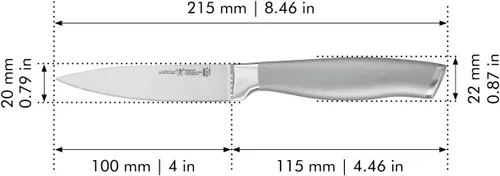 Vista 3 de HENCKELS Cuchillo de pelar modernista de 4 pulgadas, diseño alemán afilado informado por más de 100 años de maestría, gris