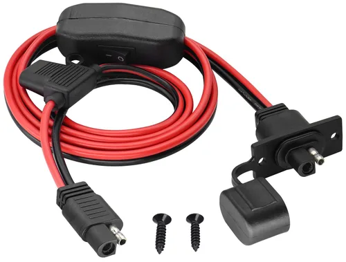 Vista 8 de Cable adaptador de puerto lateral de salida de corriente SAE de 12 AWG con fusible de 20 A, SAE resistente a la intemperie, cable conector