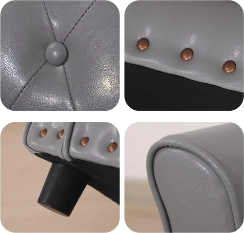 Vista 9 de Sofá para perros, cama para cachorros, sofá para gatos, sofá para mascotas, silla para perros, cama pequeña para mascotas, con clavos de cobre y Gris