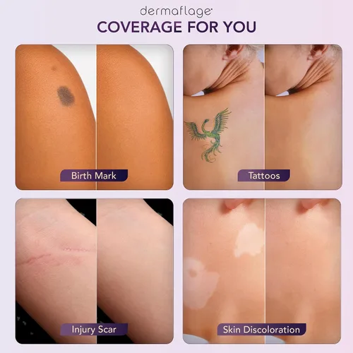 Vista 2 de Dermaflage Crema Correctora para Acné y Tatuaje Cover Up - Bronce Oscuro Full Coverage Scar & Acne Concealer, Tattoo Cover Up Makeup, Matte