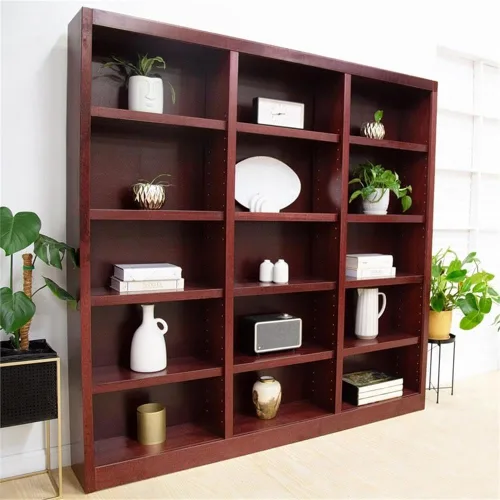 Vista 6 de Concepts In Wood - Estantería de madera para libros, muebles altos, 72 x 72 pulgadas, color cereza