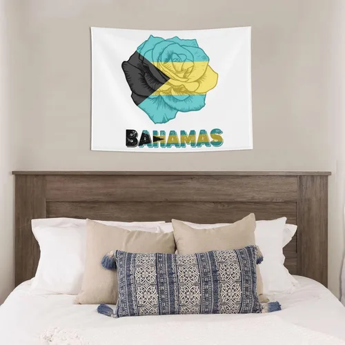 Vista 4 de Póster de tapiz con diseño de bandera de las Bahamas de 29 x 37 pulgadas, decoración del hogar, para colgar en la pared, decoración de fondo