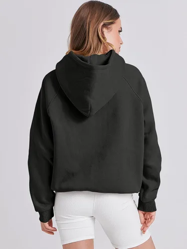 Vista 4 de ANRABESS - Sudaderas con capucha para mujer, sobre talla, de vellón de manga larga, modelo de 2024, para otoño