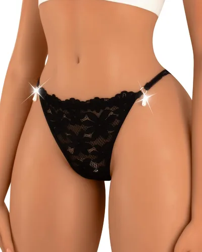 Vista 12 de Banamic Tangas de G-String para Mujer, Bragas T Back, Ropa Interior Sexy y Transpirable negro 258