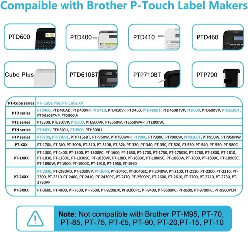 Vista 2 de Hehua Cinta de repuesto para rotuladora Brother TZe-141 TZe141 TZ-141 TZ141 compatible con cinta TZe de 0.709 in 0.7 laminado transparente