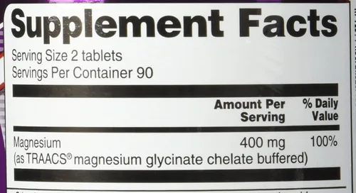 Vista 3 de Vitacost Quelated Magnesium - Albion Magnesio Glicinato Quelato Tamponado - 400 mg - 180 Tabletas