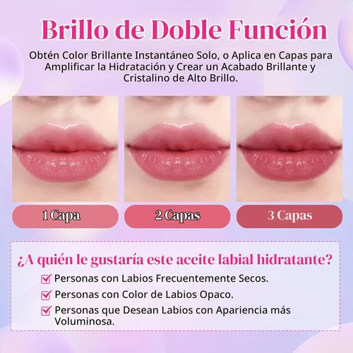 Vista 6 de bayfree Juego de manchas de aceite de labios tintado, 4 tonos, brillo