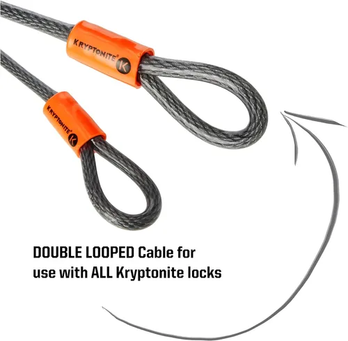 Vista 4 de KryptoFlex 710 Cable de Seguridad de Doble Bucle, 7 Pies de Largo Cable Antirrobo de Acero Trenzado Flexible para Bicicleta con Extremos en Bucle