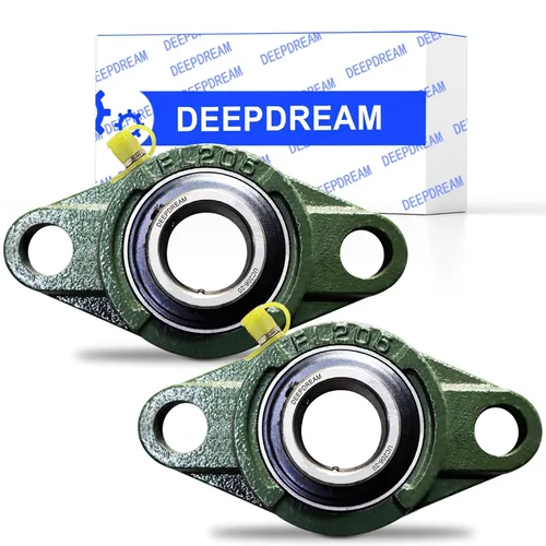 Vista 10 de 2 rodamientos de bloque de almohada DEEPDREAM UCFL201-8, orificio de 1/2 pulgada, rodamiento de almohada montado en brida de 2 pernos, autoalineación