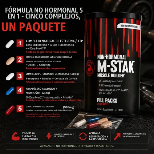 Vista 7 de Universal Nutrition Animal M Stak - 21 paquetes Lean Muscle Builder El pico de ATP y la astragina mejoran la fuerza, el rendimiento, la energía