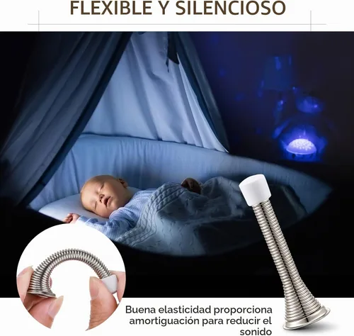 Vista 5 de Sadnyy 60 topes de puerta de resorte con puntas de goma a prueba de óxido, 3 pulgadas, flexible y resistente, tope de puerta de pared de resorte