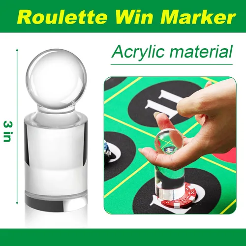 Vista 2 de Silipull Rotuleta Win Marker y 2 Pcs 0.591 in Ruleta Bolas Acrílico Ruleta Marcador Ruleta Accesorios Rueda Juego Juego de Mesa