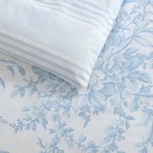 Vista 7 de Laura Ashley - Juego de edredón individual, juego de ropa de cama reversible de algodón con funda a juego, decoración del hogar estilo granja