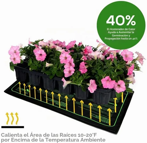 Vista 2 de MET - Tapete térmico para semillero certificado, factor de semillas, resistente al agua, duradero, tapete térmico de estación de germinación