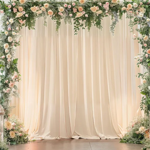 Vista 10 de Cortinas de fondo azul bebé de 8 x 10 pies para bodas, cortinas de fondo de poliéster sin arrugas, para baby shower, fiestas de cumpleaños