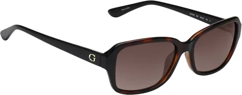 Vista 3 de Guess GU7595 - Gafas de sol para mujer, marco de la Habana oscura, lentes marrón degradado, 2.205in GU75955652F, Habana oscuromarrón degradado.
