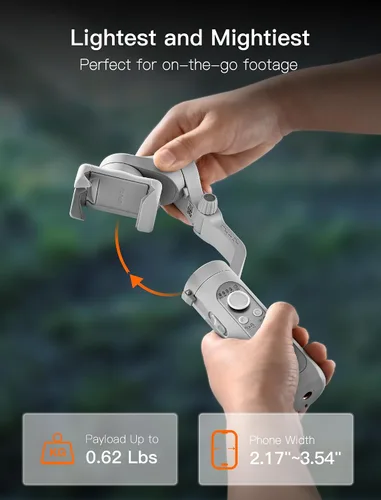 Vista 6 de Hohem iSteady XE Kit cardán plegable para teléfono con luz de llenado magnética iSteady 7.0 Anti-Shake, Magnetic Fill Light, Inception Mode